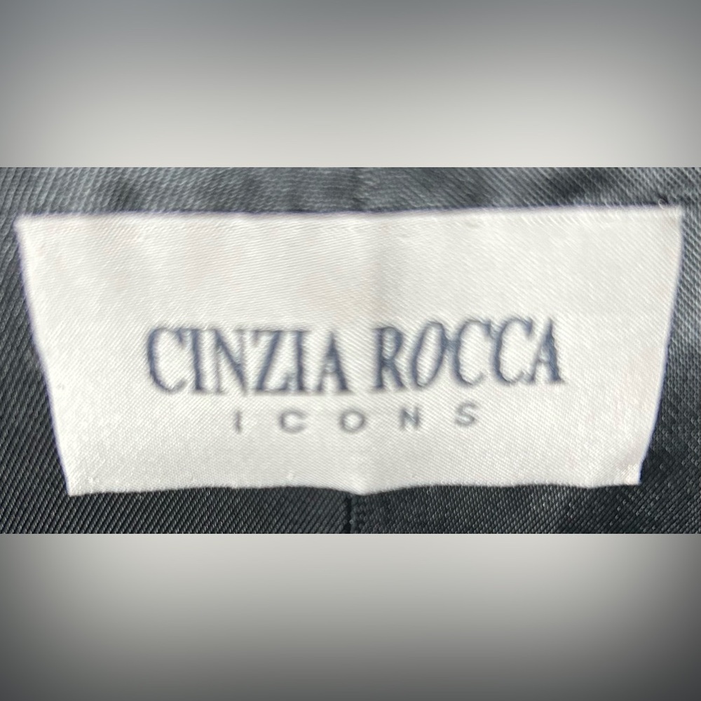 NWT! Cinzia Rocca Icons Wool/ Cashmere Coat With Stand up Collar Black size 12 - Picture 12 of 12